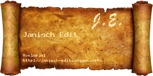 Janisch Edit névjegykártya